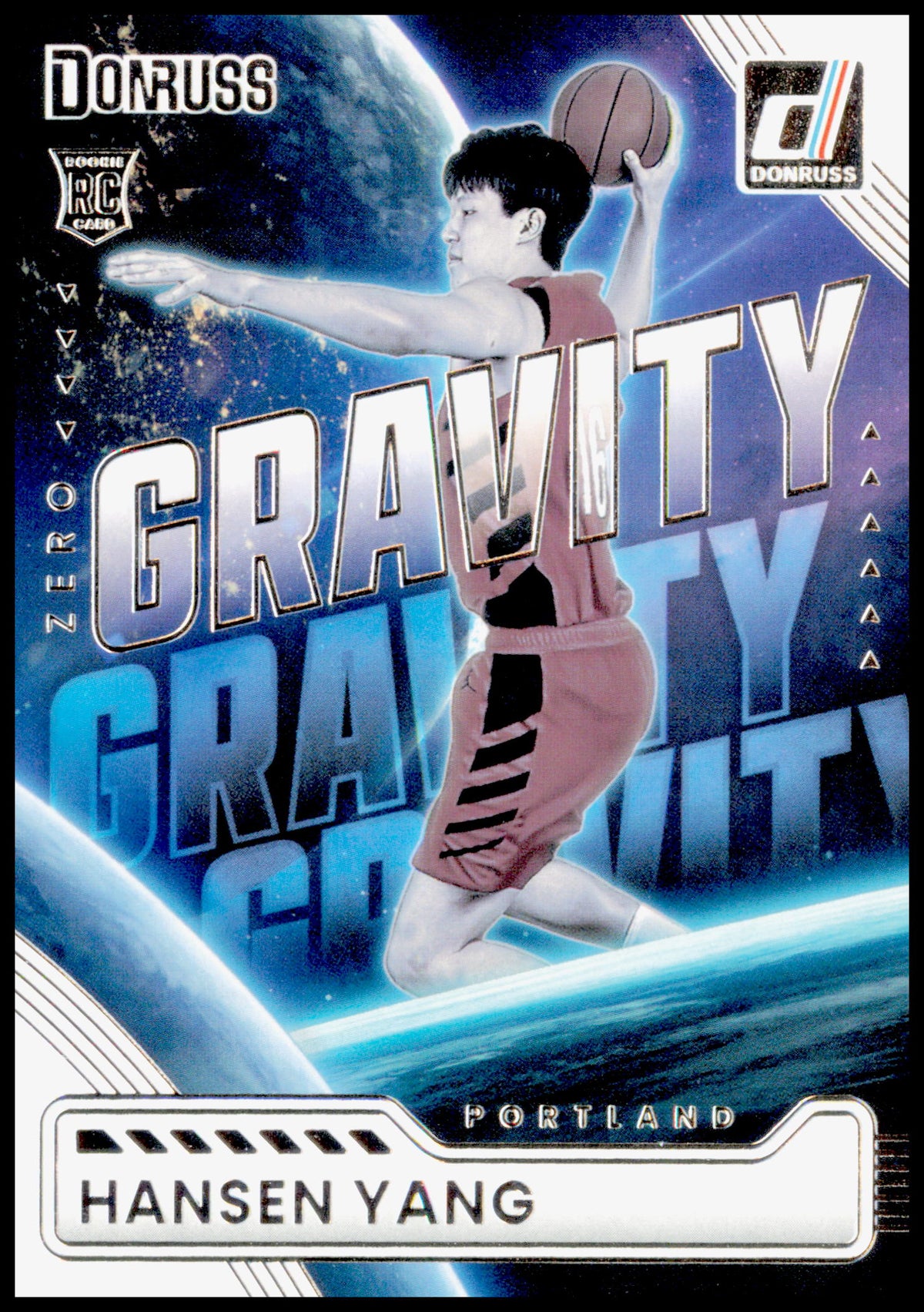 2025-26 Donruss Hansen Yang Card Zero Gravity Portland Trail Blazers