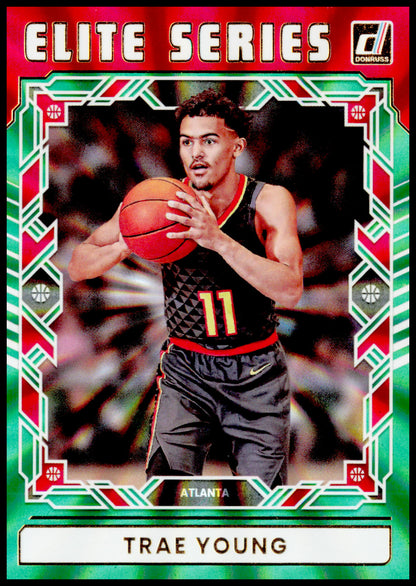 2025-26 Donruss Trae Young Card Elite Series Holo Green Laser Atlanta Hawks