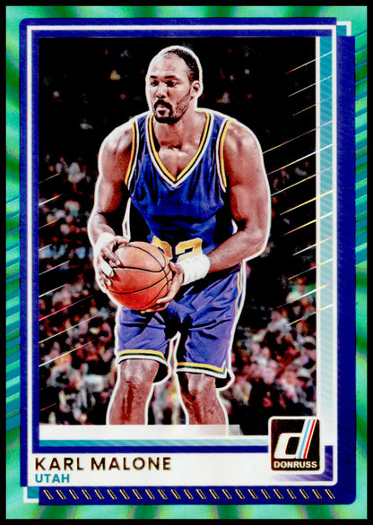 2025-26 Donruss Karl Malone Card Holo Green Laser Utah Jazz