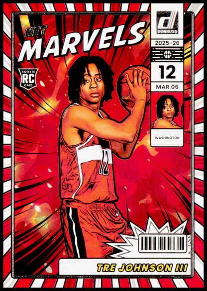 2025-26 Donruss Tre Johnson III Card Net Marvels Washington Wizards