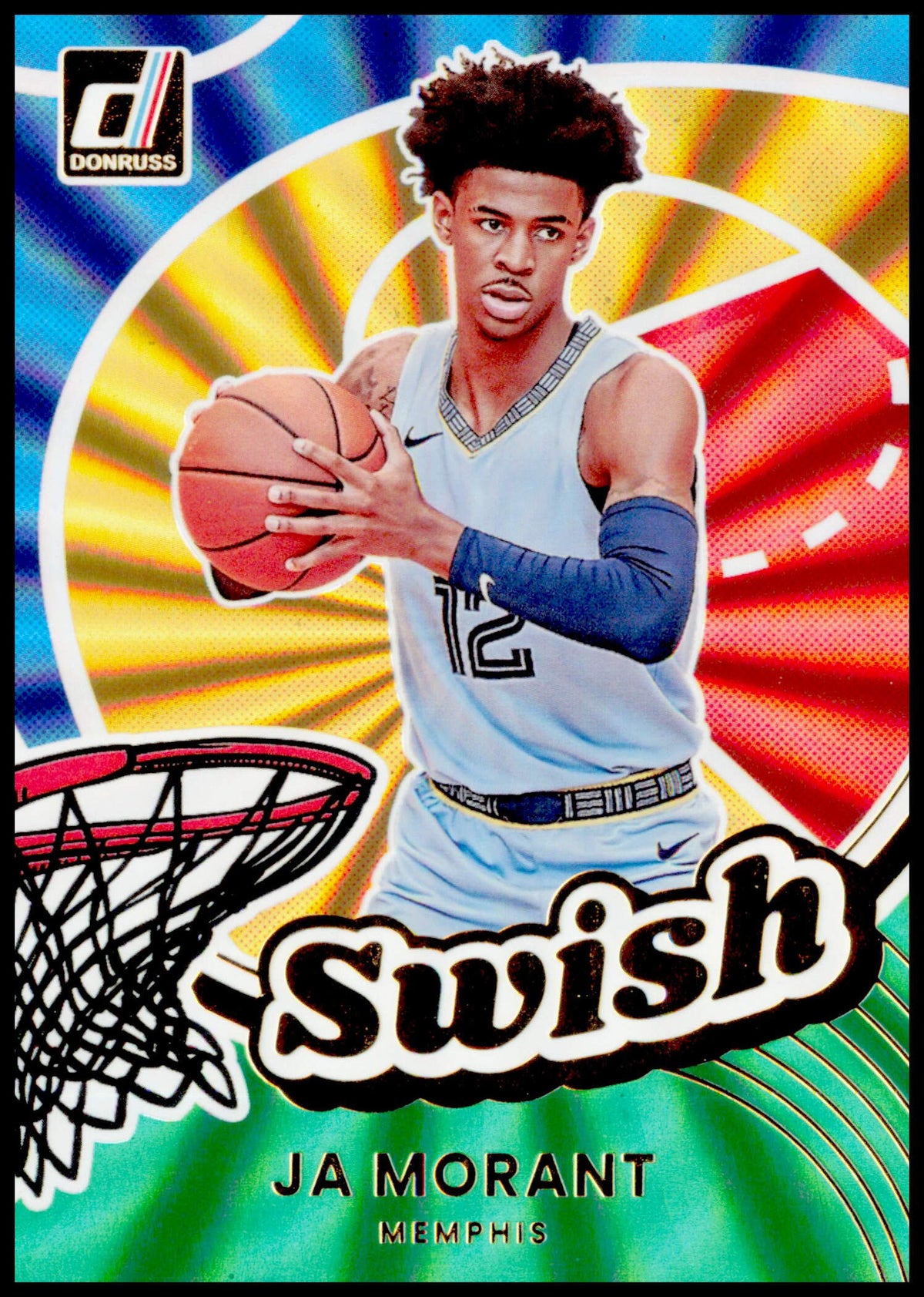 2025-26 Donruss Ja Morant Card Swish Holo Green Laser Memphis Grizzlies