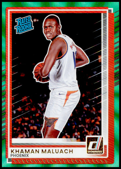 2025-26 Donruss Khaman Maluach Card Holo Green Laser Phoenix Suns