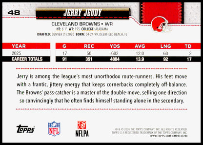 2026 Topps Flagship Jerry Jeudy Card Football Leather Foil Cleveland Browns