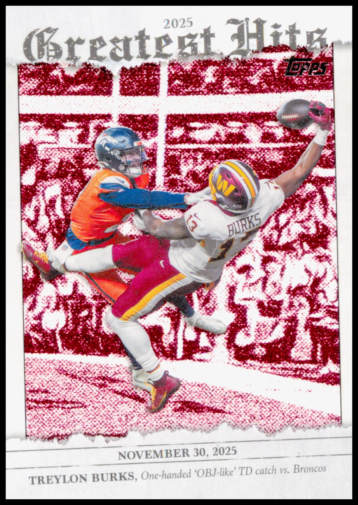 2026 Topps Flagship Treylon Burks Card 2025 Greatest Hits Washington Commanders