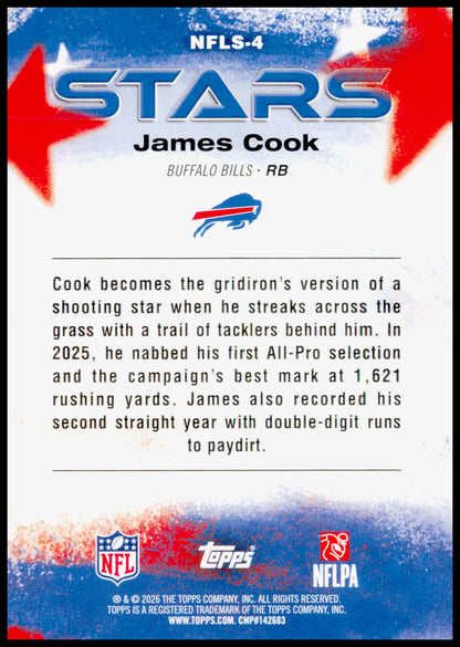 2026 Topps Flagship James Cook Card NFL Stars Buffalo Bills