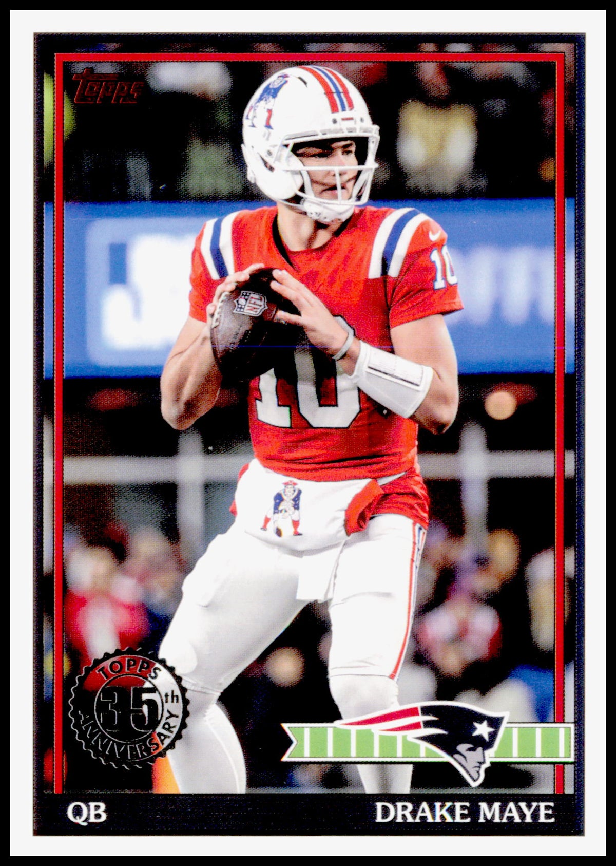 2026 Topps Flagship Drake Maye Card 1991 Topps Football New England Patriots