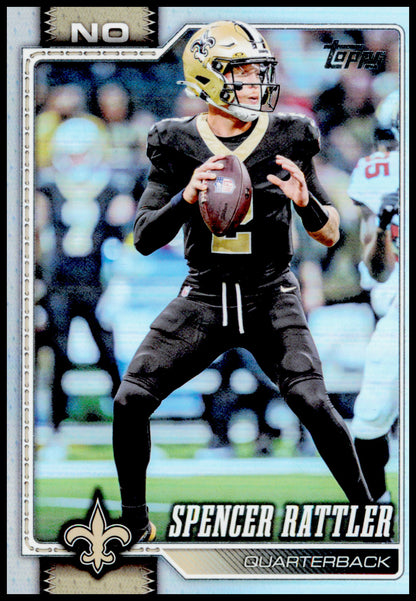 2026 Topps Flagship Spencer Rattler Card Rainbow Foil New Orleans Saints