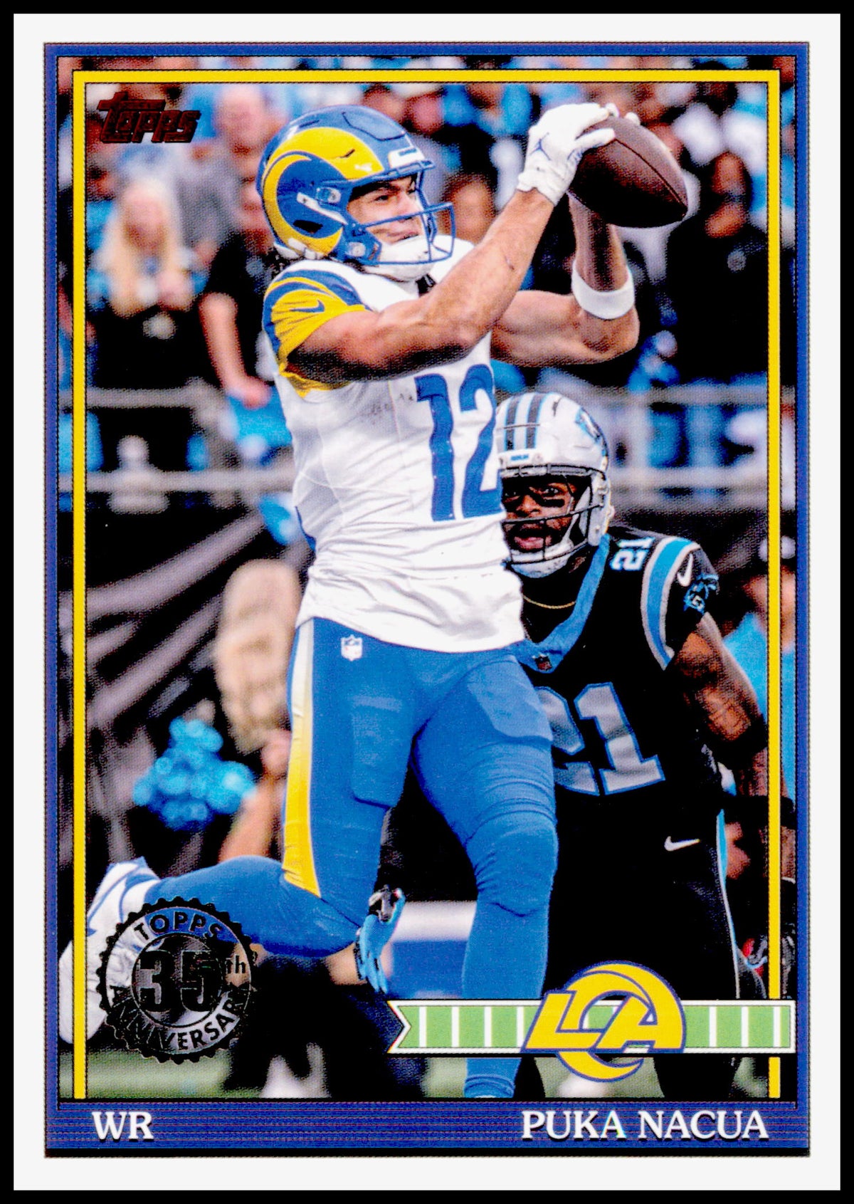 2026 Topps Flagship Puka Nacua Card 1991 Topps Football Chrome Los Angeles Rams