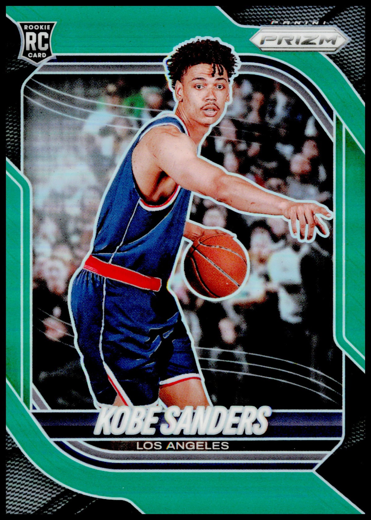 2025-26 Panini Prizm Kobe Sanders Card Green Prizm Los Angeles Clippers