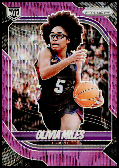 2025-26 Panini Prizm Olivia Miles Card Purple Wave Prizm TCU Horned Frogs