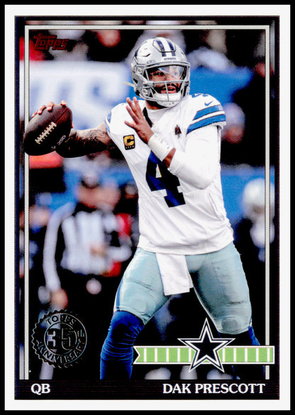 2026 Topps Flagship Dak Prescott Card 1991 Topps Football Dallas Cowboys