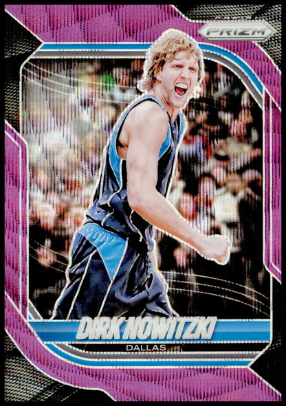 2025-26 Panini Prizm Dirk Nowitzki Card Purple Wave Prizm Dallas Mavericks