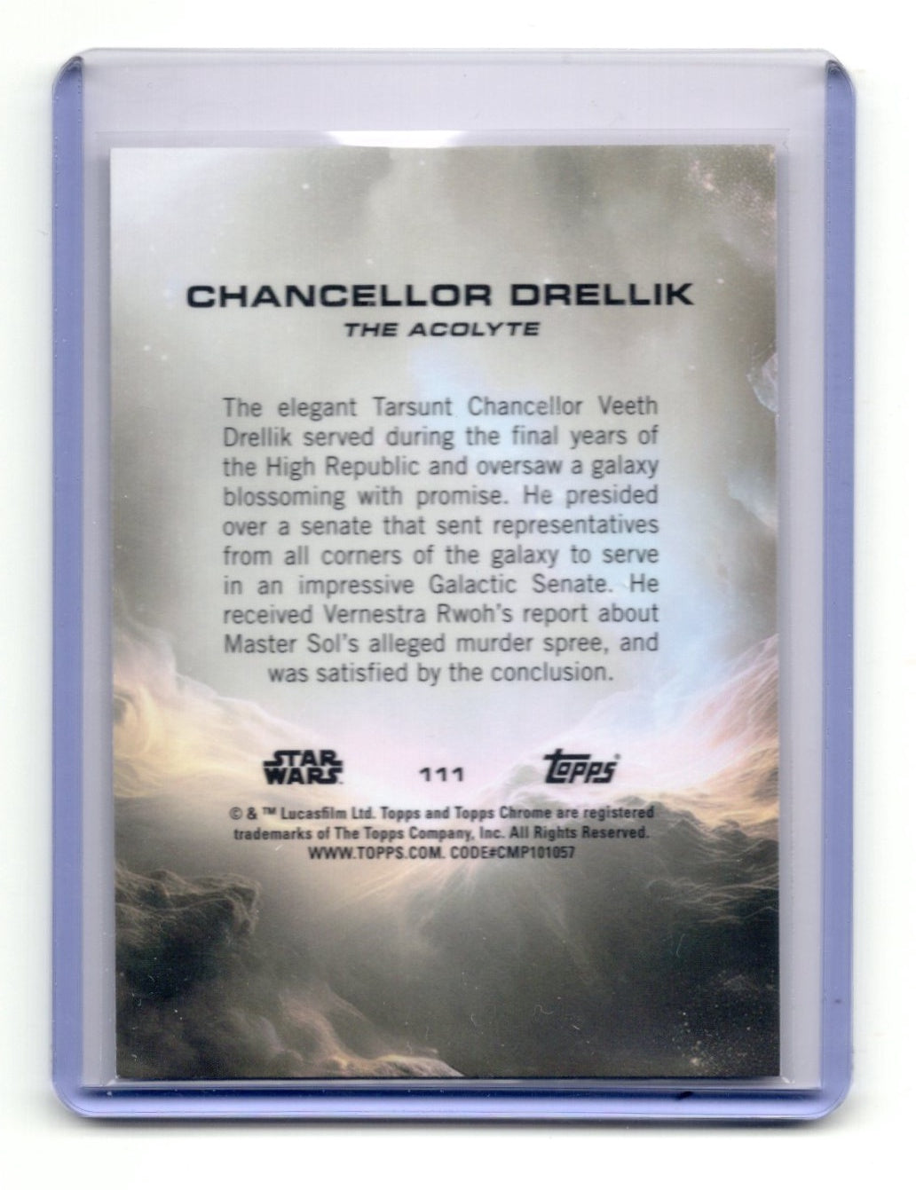 2025 Topps Chrome Star Wars Chancellor Drellik Card
