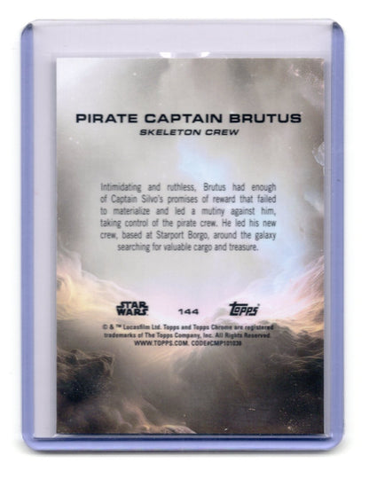 2025 Topps Chrome Star Wars Pirate Captain Brutus Card RayWave Refractor