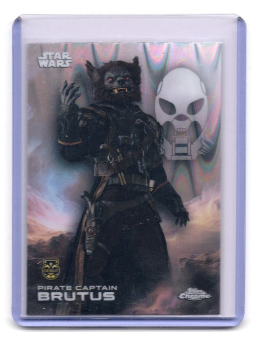 2025 Topps Chrome Star Wars Pirate Captain Brutus Card RayWave Refractor