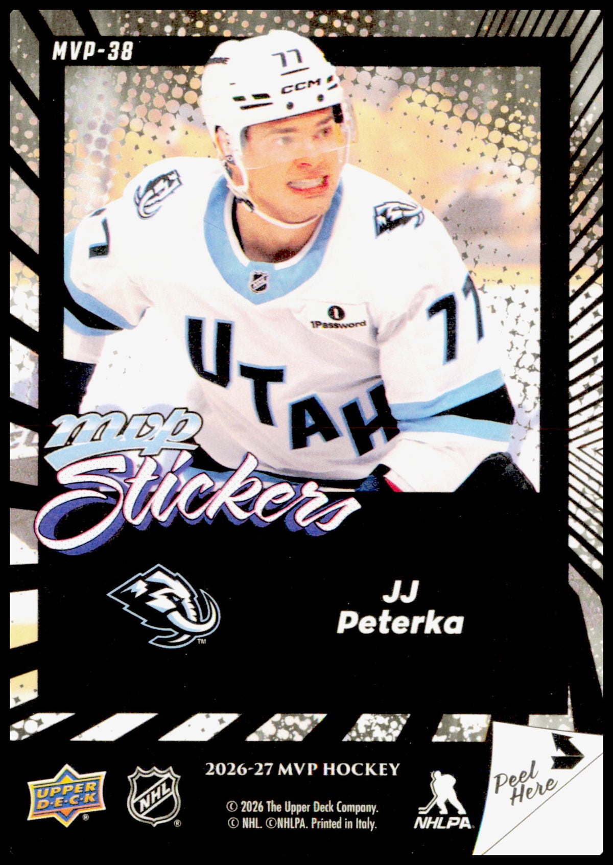 2026-27 Upper Deck MVP JJ Peterka Card Stickers Utah Mammoth