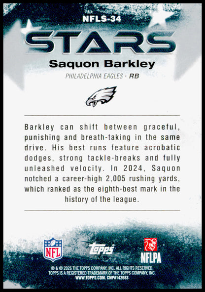 2026 Topps Flagship Saquon Barkley Card NFL Stars Philadelphia Eagles