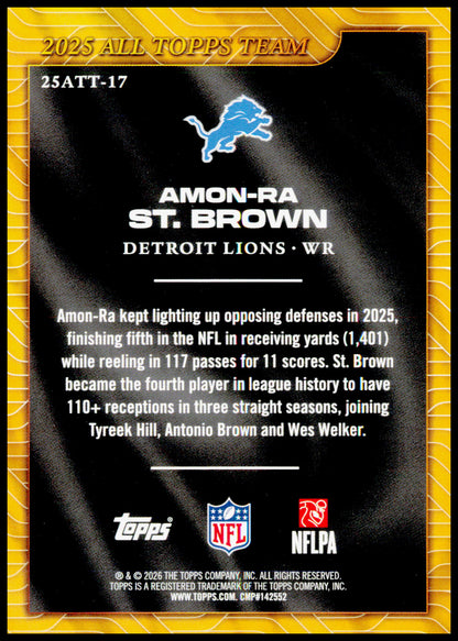 2026 Topps Flagship Amon-Ra St. Brown Card 2025 All Topps Team Detroit Lions