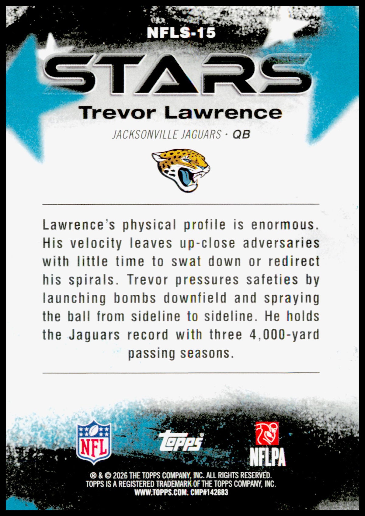 2026 Topps Flagship Trevor Lawrence Card NFL Stars Jacksonville Jaguars