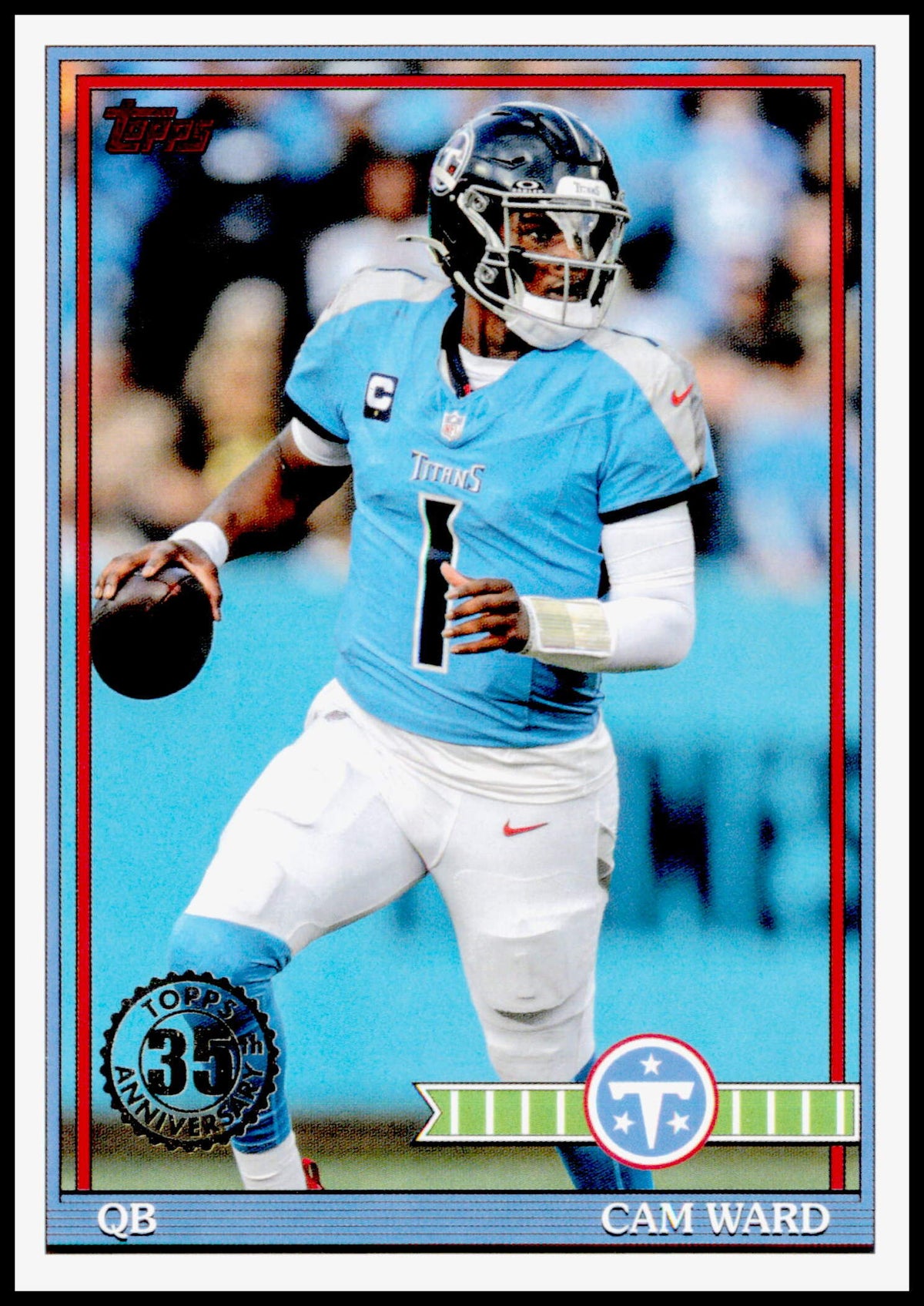 2026 Topps Flagship Cam Ward Card 1991 Topps Football Tennessee Titans
