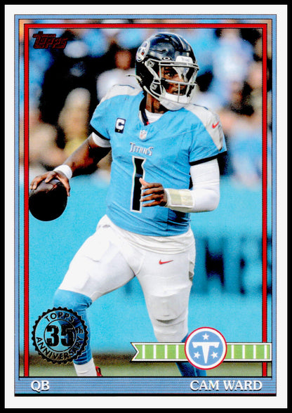 2026 Topps Flagship Cam Ward Card 1991 Topps Football Tennessee Titans
