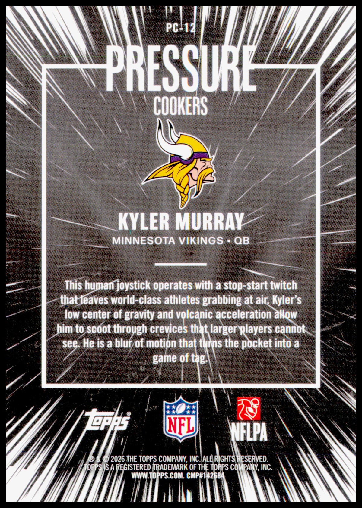 2026 Topps Flagship Kyler Murray Card Pressure Cookers Minnesota Vikings
