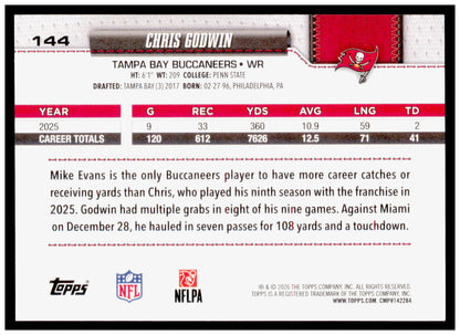 2026 Topps Flagship Chris Godwin Card Holo Foil Tampa Bay Buccaneers