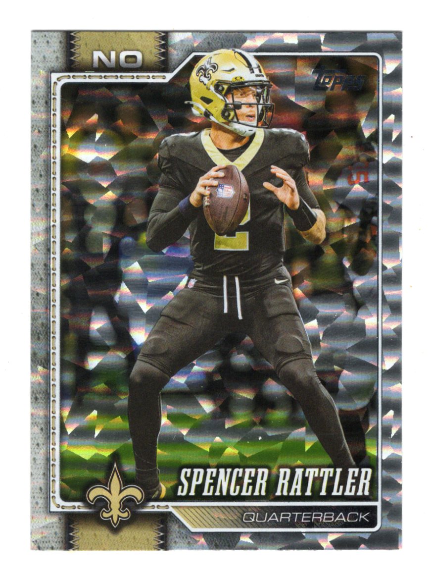 2026 Topps Flagship Spencer Rattler Card Diamante Foil New Orleans Saints