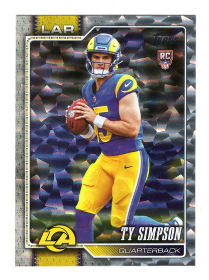 2026 Topps Flagship Ty Simpson Card Diamante Foil Los Angeles Rams