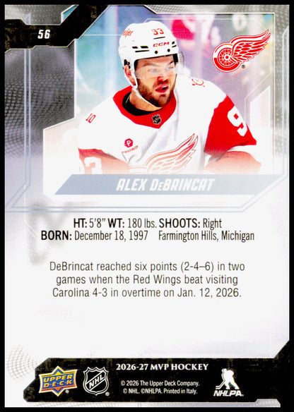 2026-27 Upper Deck MVP Alex DeBrincat Card Detroit Red Wings