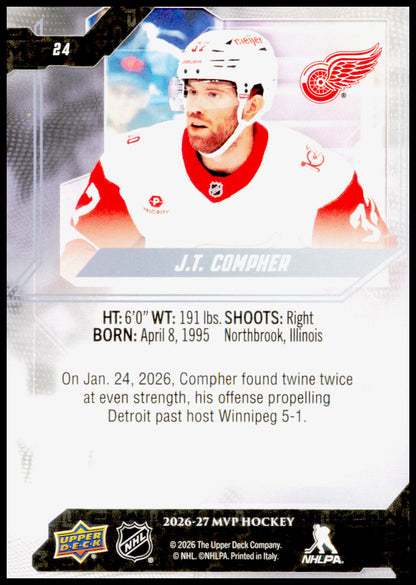 2026-27 Upper Deck MVP J.T. Compher Card Detroit Red Wings