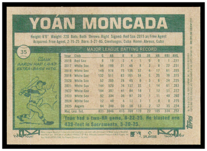 2026 Topps Heritage Yoán Moncada Card Los Angeles Angels