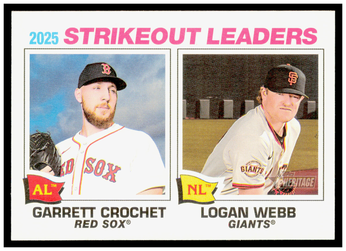 2026 Topps Heritage 2025 Strikeout Leaders Crochet / Webb Red Sox / Giants