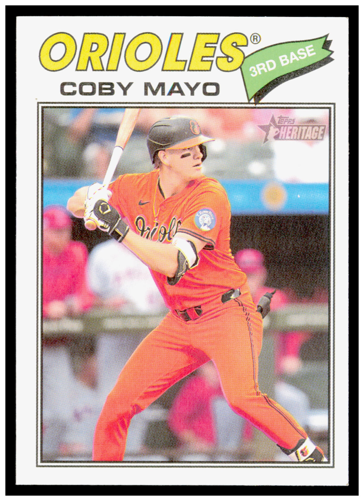 2026 Topps Heritage Coby Mayo Card Flip Stock Baltimore Orioles