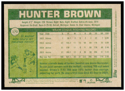 2026 Topps Heritage Hunter Brown Card Houston Astros