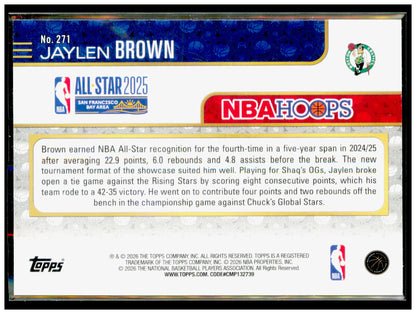 2025-26 Hoops Jaylen Brown Card Boston Celtics