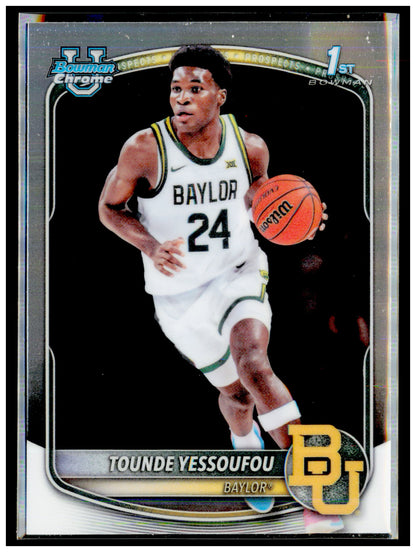 2025-26 Bowman Tounde Yessoufou Card Chrome Prospects Baylor Bears