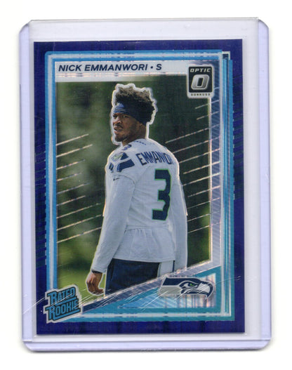 #277 Nick Emmanwori Donruss Optic Football rated rookie blue hyper prizm
