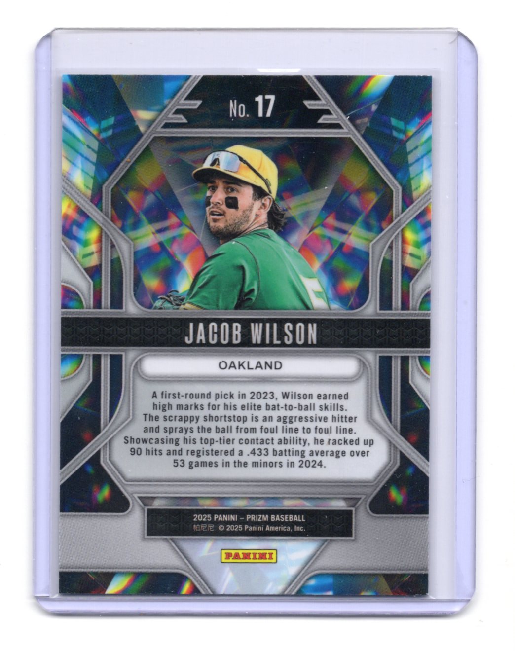 2025 Panini Prizm Jacob Wilson Card Prizmatic Oakland Athletics
