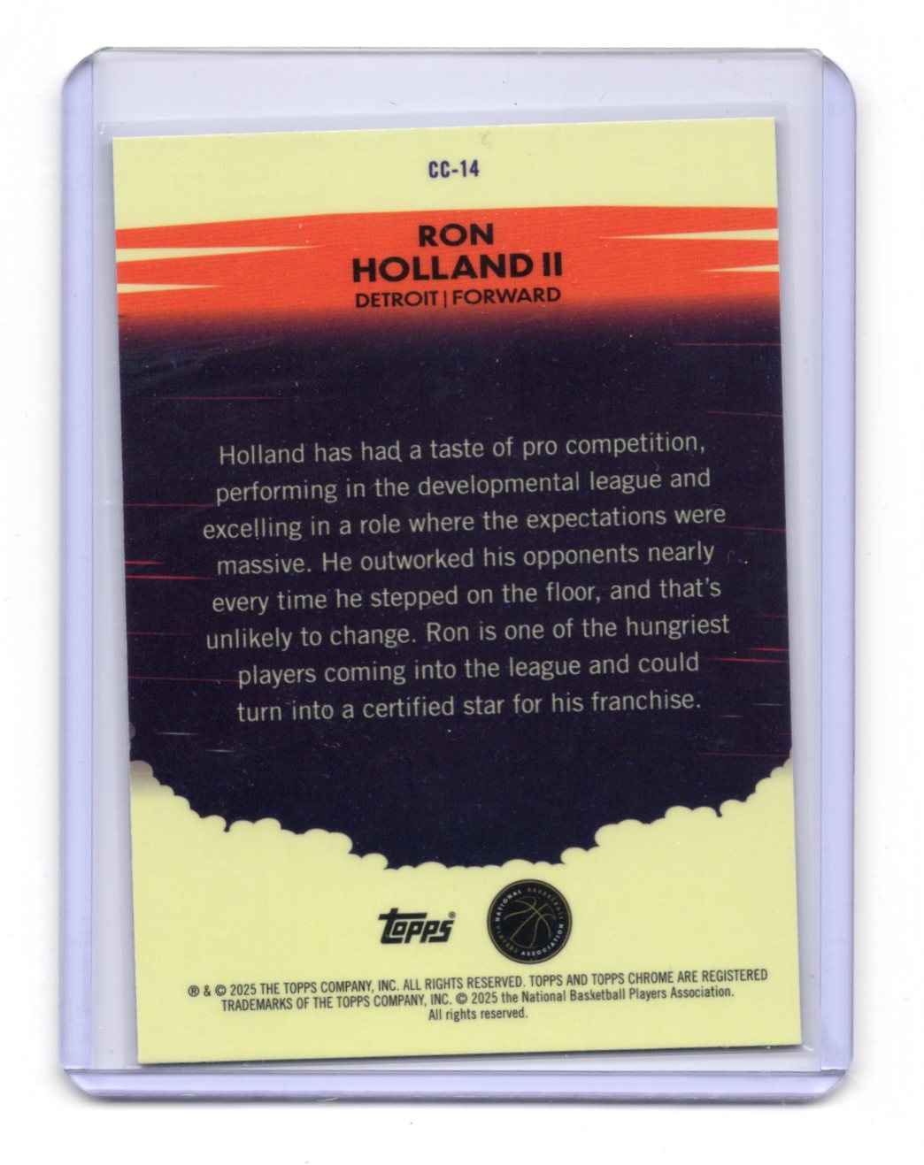 2024-25 Topps Chrome Ron Holland II Card Countdown Complete Detroit Pistons
