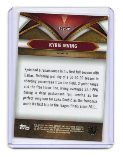 2024-25 Topps Chrome Kyrie Irving Card Ball of Duty Refractor Dallas Mavericks