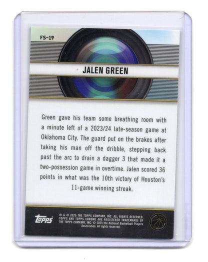 2024-25 Topps Chrome Jalen Green Card Film Study Houston Rockets