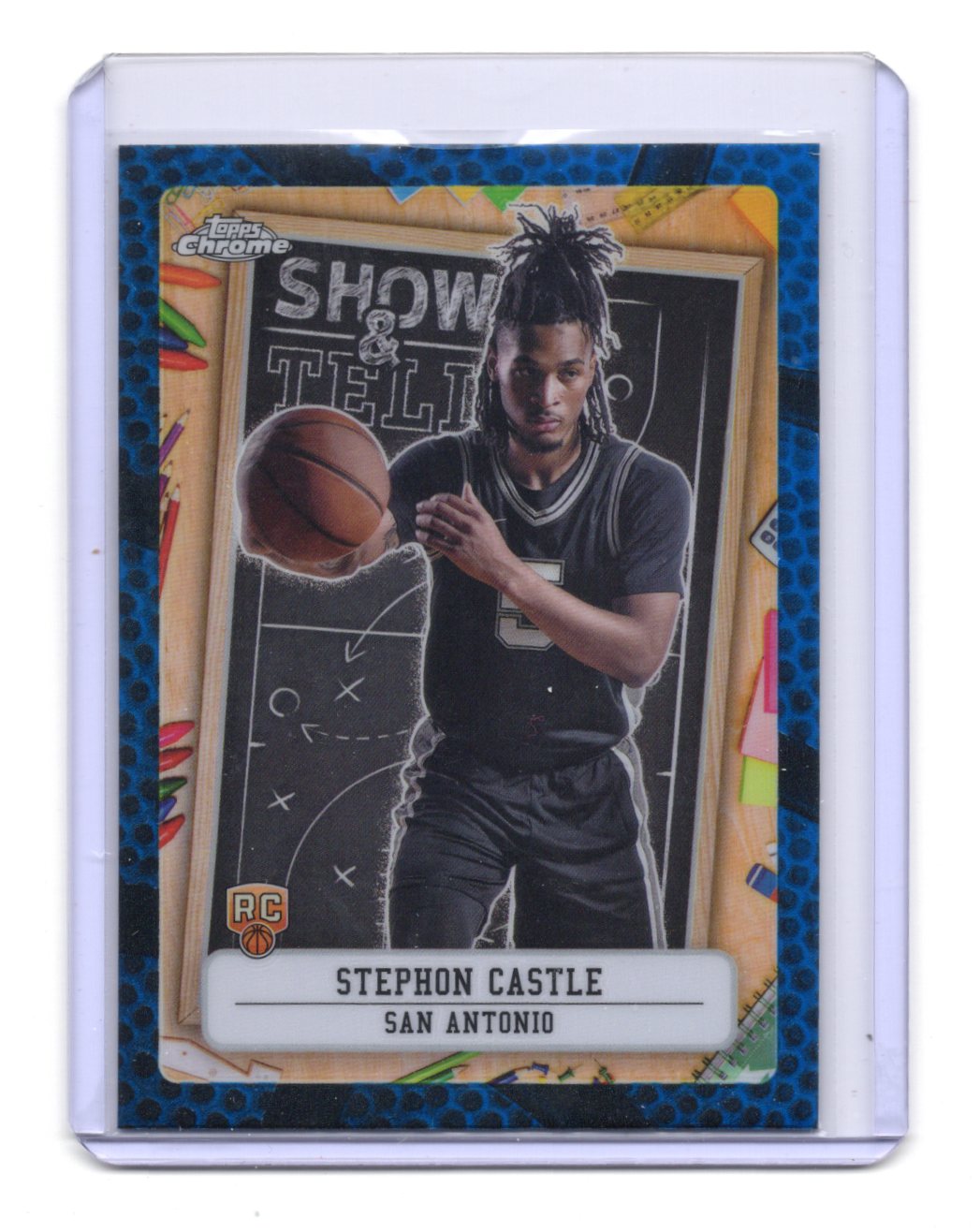 2024-25 Topps Chrome Stephon Castle Card Show and Tell San Antonio Spurs