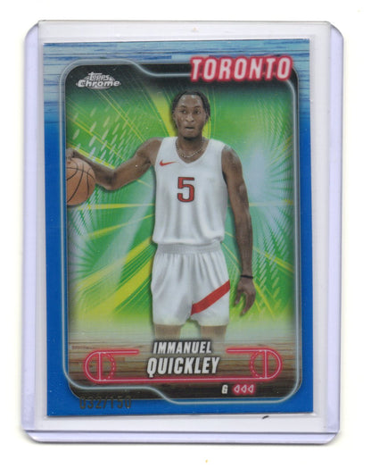 2024-25 Topps Chrome Immanuel Quickley Card Toronto Raptors