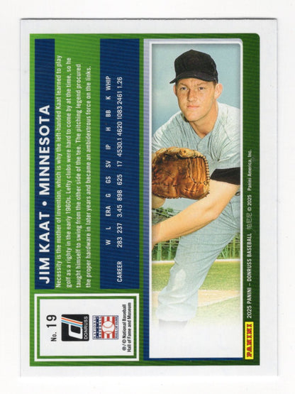 2025 Donruss Jim Kaat Card Red and Blue Minnesota Twins