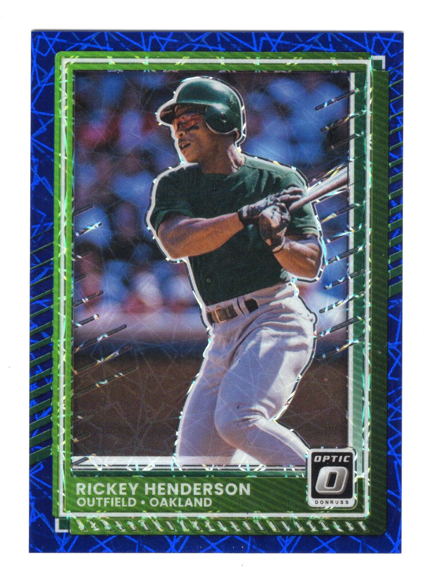 2025 Donruss Rickey Henderson Card Optic Blue Velocity Oakland Athletics