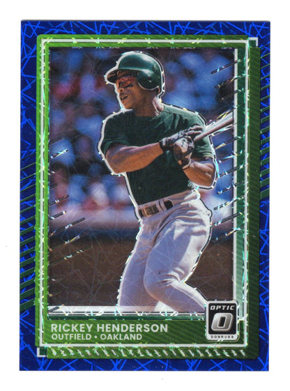 2025 Donruss Rickey Henderson Card Optic Blue Velocity Oakland Athletics