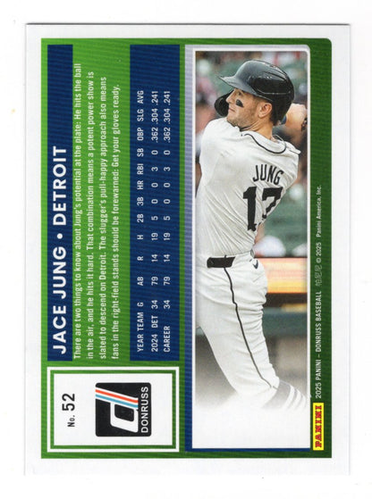 2025 Donruss Jace Jung Card Liberty RC Detroit Tigers