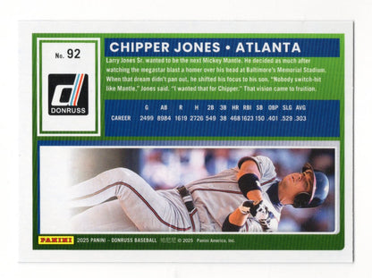 2025 Donruss Chipper Jones Card Rockets Atlanta Braves