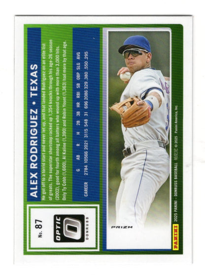 2025 Donruss Alex Rodriguez Card Optic Circles Texas Rangers